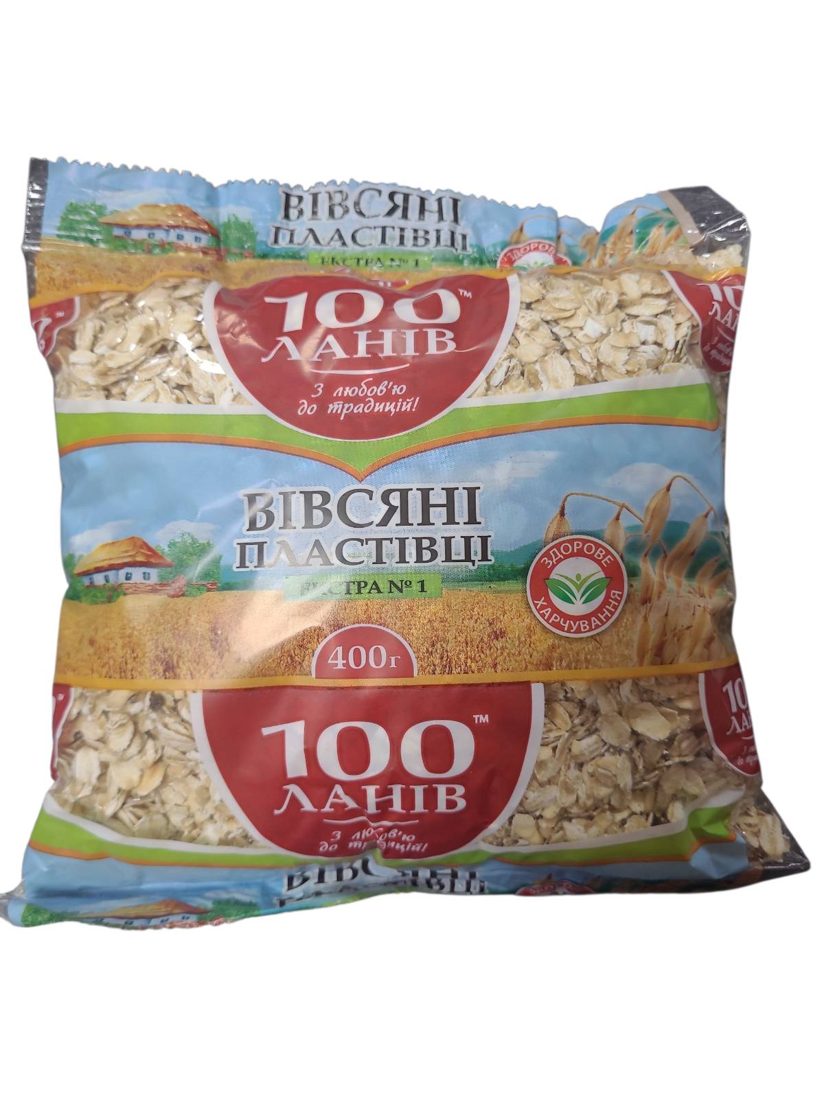 Пластівці вівсяні 100 Ланів екстра № 1 , 400 г